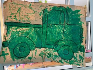 Our beautiful Infant students painting San Alberto  Hurtado’s truck -2024